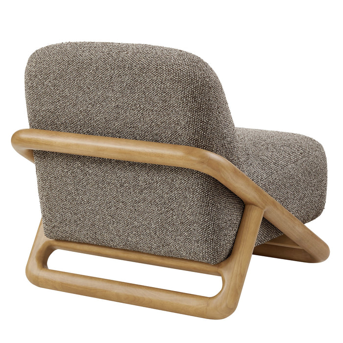 Modway Vander Textured Fabric Accent Chair in Chestnut Earth - side view