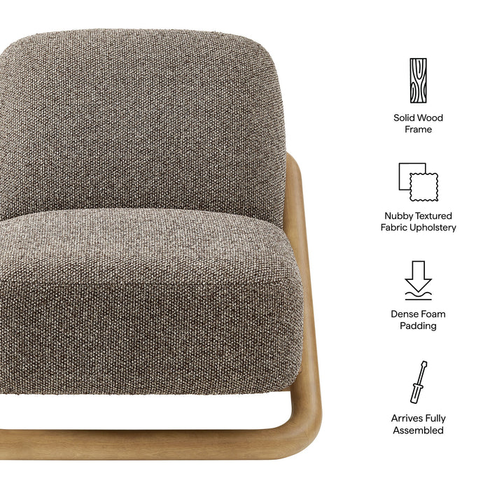 Modway Vander Textured Fabric Accent Chair in Chestnut Earth - dimensions and specifications