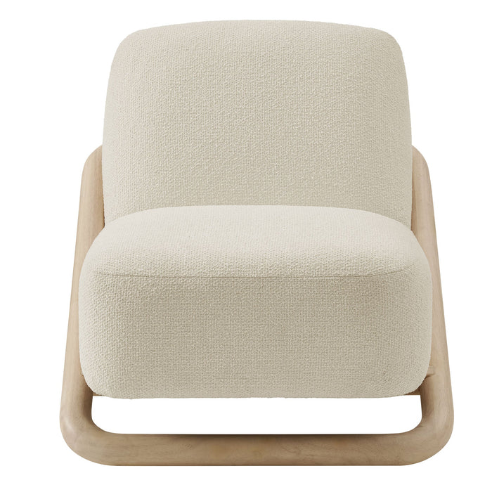 Modway Vander Textured Fabric Accent Chair in Oak Cream - detail view