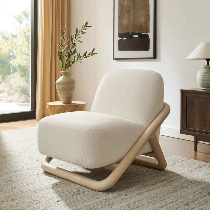Modway Vander Textured Fabric Accent Chair in Oak Cream - lifestyle view 23