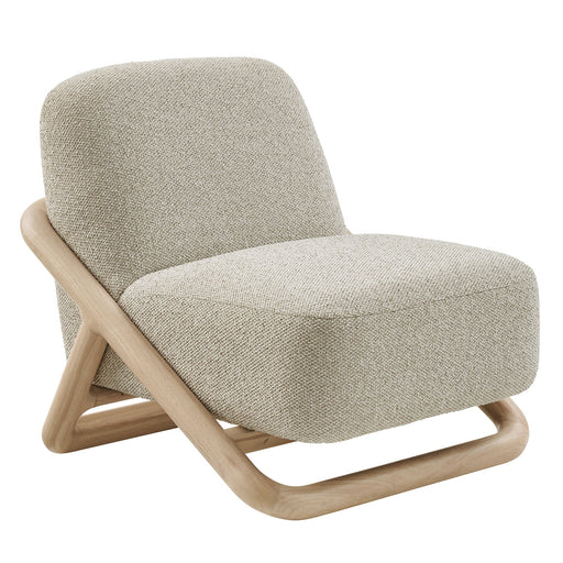 Modway Vander Textured Fabric Accent Chair in Oak Marble - front view