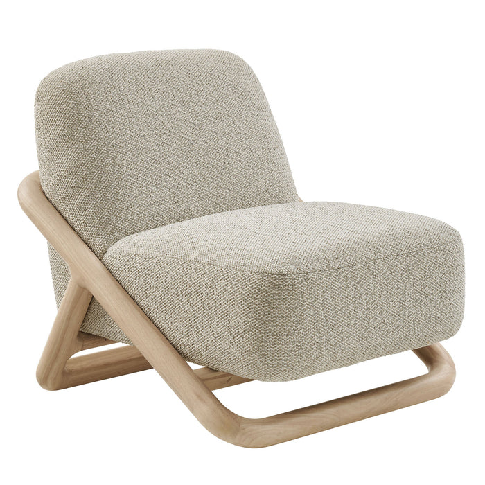 Modway Vander Textured Fabric Accent Chair in Oak Marble - front view