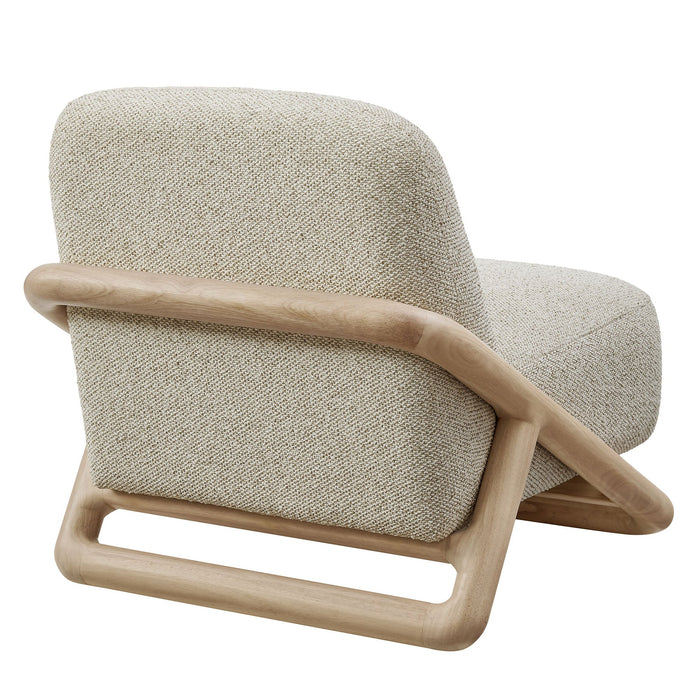 Modway Vander Textured Fabric Accent Chair in Oak Marble - side view