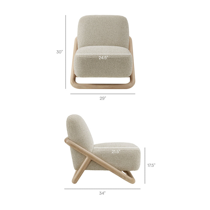 Modway Vander Textured Fabric Accent Chair in Oak Marble - dimensions and specifications 26