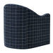Modway Bardot Slipcovered Linen Blend Accent Chair in Denim Windowpane Check - side view