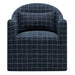 Modway Bardot Slipcovered Linen Blend Accent Chair in Denim Windowpane Check - detail view