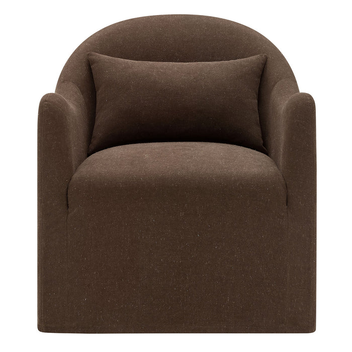 Modway Bardot Slipcovered Linen Blend Accent Chair in Cocoa - detail view