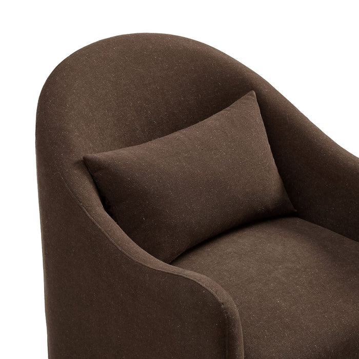 Modway Bardot Slipcovered Linen Blend Accent Chair in Cocoa - lifestyle view