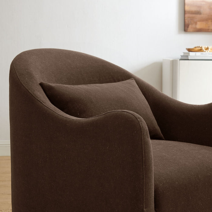 Modway Bardot Slipcovered Linen Blend Accent Chair in Cocoa - lifestyle view 18
