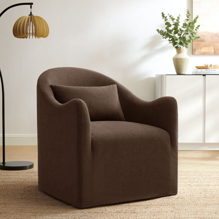 Modway Bardot Slipcovered Linen Blend Accent Chair in Cocoa - lifestyle view 21