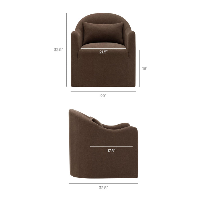 Modway Bardot Slipcovered Linen Blend Accent Chair in Cocoa - dimensions and specifications 27