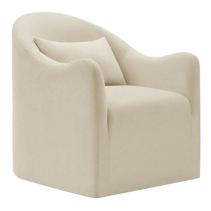 Modway Bardot Slipcovered Linen Blend Accent Chair in Linen - front view