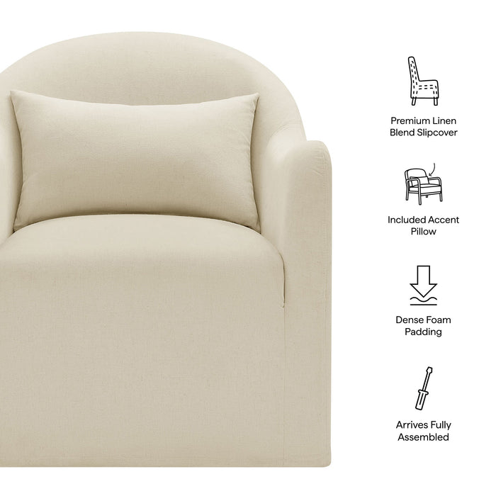 Modway Bardot Slipcovered Linen Blend Accent Chair in Linen - dimensions and specifications