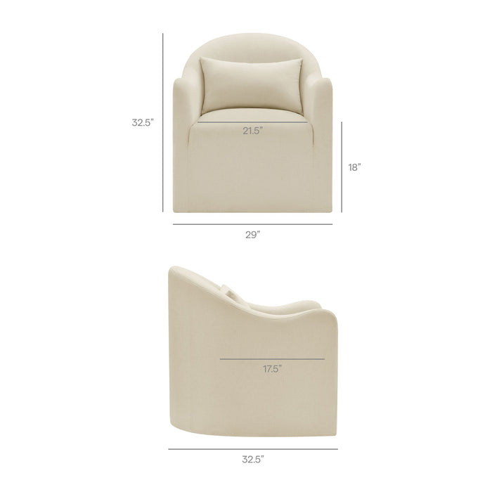 Modway Bardot Slipcovered Linen Blend Accent Chair in Linen - dimensions and specifications 23