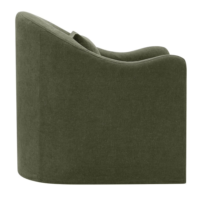 Modway Bardot Slipcovered Linen Blend Accent Chair in Sage - angled view