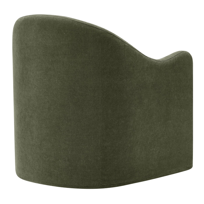 Modway Bardot Slipcovered Linen Blend Accent Chair in Sage - side view