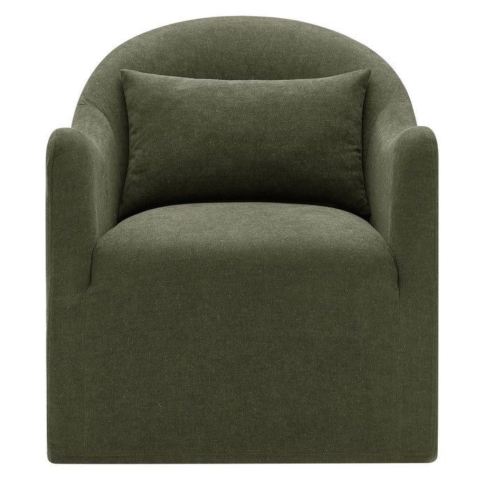 Modway Bardot Slipcovered Linen Blend Accent Chair in Sage - detail view