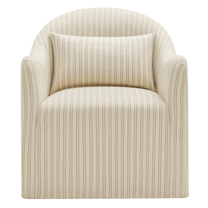 Modway Bardot Slipcovered Striped Accent Chair in Oatmeal Stripe - detail view