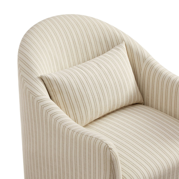 Modway Bardot Slipcovered Striped Accent Chair in Oatmeal Stripe - lifestyle view