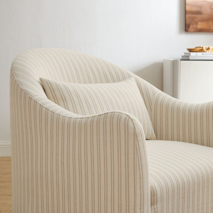 Modway Bardot Slipcovered Striped Accent Chair in Oatmeal Stripe - lifestyle view 12