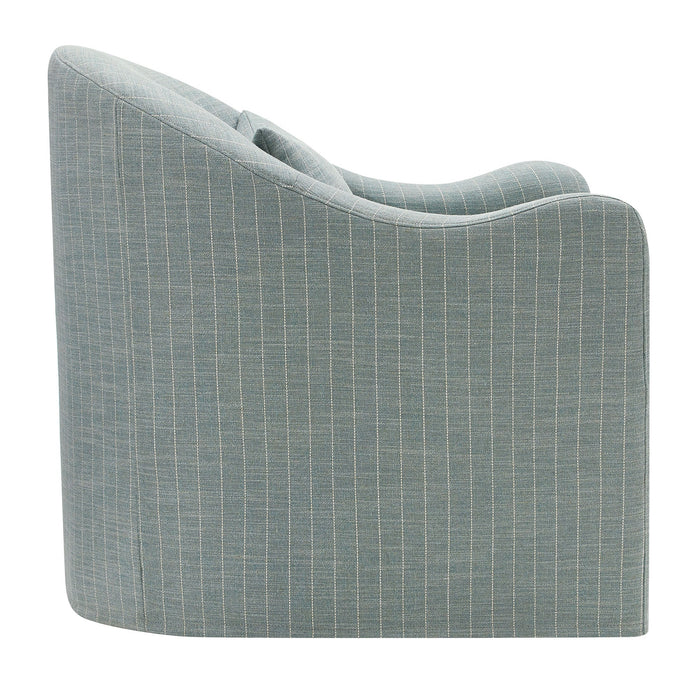 Modway Bardot Slipcovered Striped Accent Chair in Spa Blue Stripe - angled view