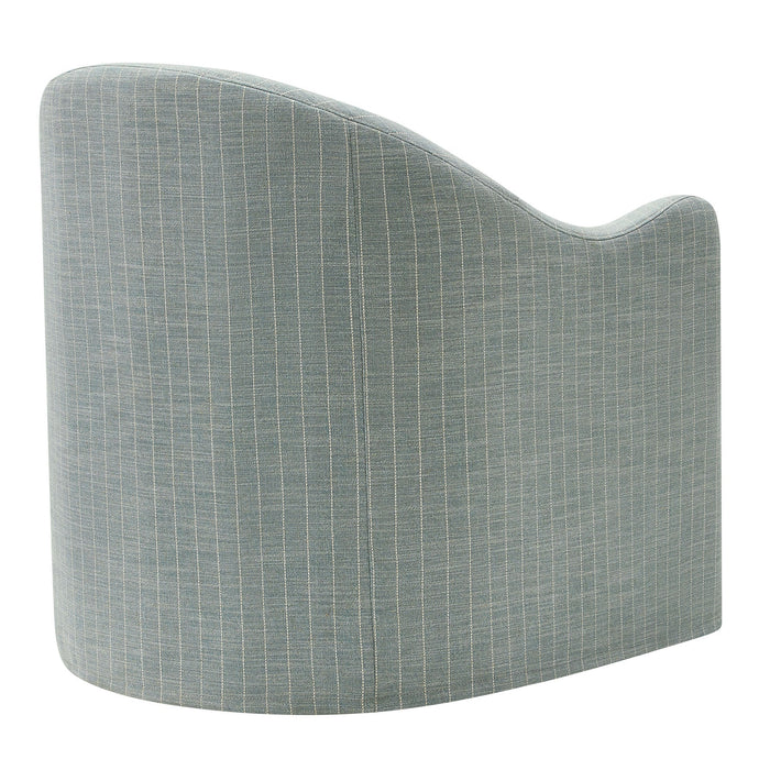 Modway Bardot Slipcovered Striped Accent Chair in Spa Blue Stripe - side view
