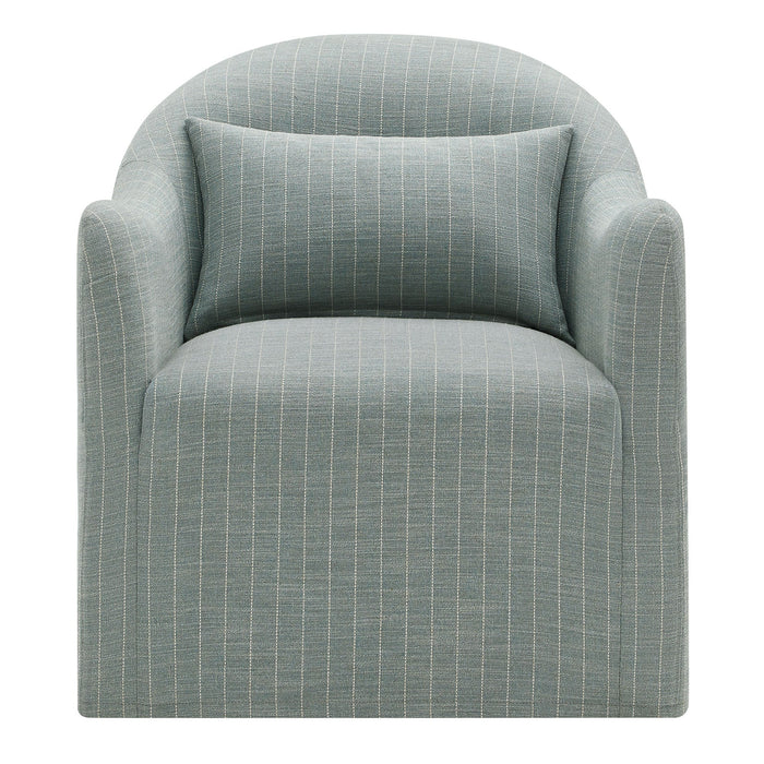 Modway Bardot Slipcovered Striped Accent Chair in Spa Blue Stripe - detail view