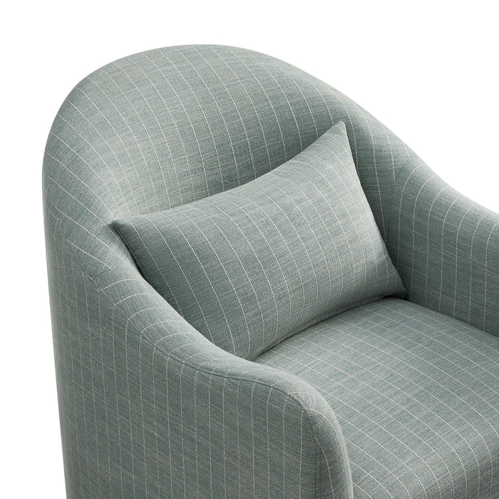 Modway Bardot Slipcovered Striped Accent Chair in Spa Blue Stripe - lifestyle view