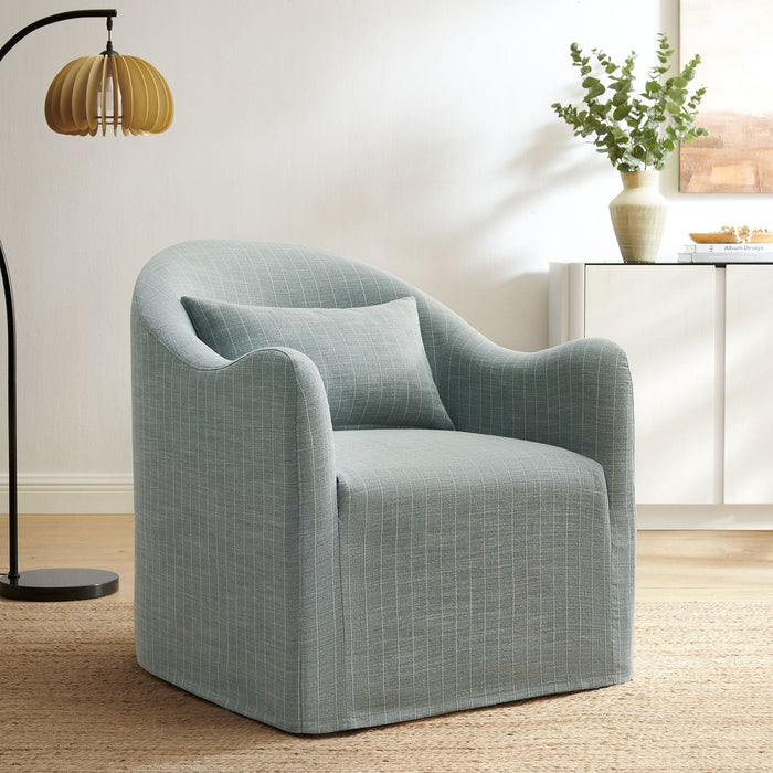 Modway Bardot Slipcovered Striped Accent Chair in Spa Blue Stripe - lifestyle view 13
