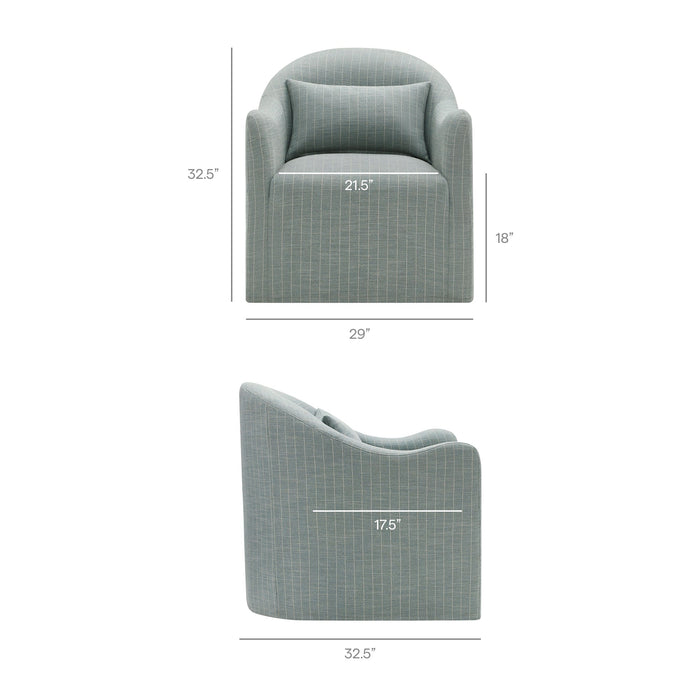 Modway Bardot Slipcovered Striped Accent Chair in Spa Blue Stripe - dimensions and specifications 16