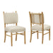 Modway Mauden Striped Dining Side Chairs Set of 2 in Oatmeal Stripe - front view