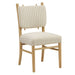 Modway Mauden Striped Dining Side Chairs Set of 2 in Oatmeal Stripe - angled view