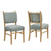 Modway Mauden Striped Dining Side Chairs Set of 2 in Spa Blue Stripe - front view