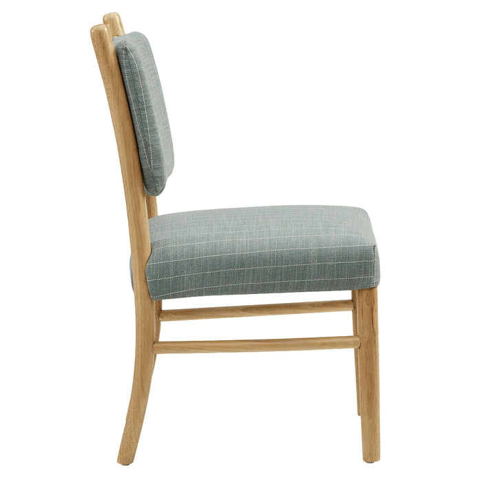 Modway Mauden Striped Dining Side Chairs Set of 2 in Spa Blue Stripe - side view