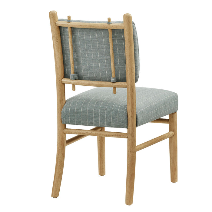 Modway Mauden Striped Dining Side Chairs Set of 2 in Spa Blue Stripe - detail view
