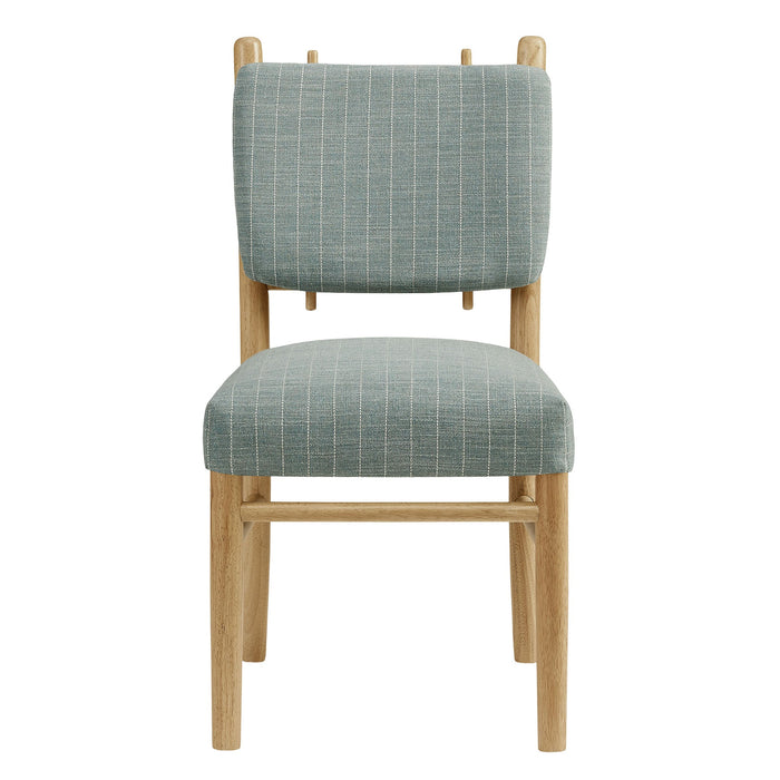 Modway Mauden Striped Dining Side Chairs Set of 2 in Spa Blue Stripe - lifestyle view