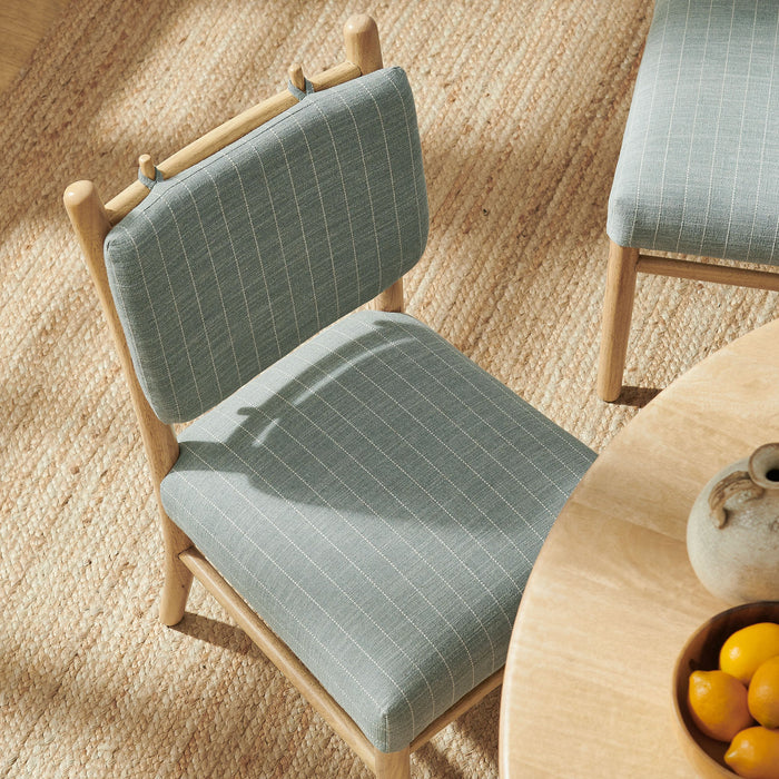 Modway Mauden Striped Dining Side Chairs Set of 2 in Spa Blue Stripe - lifestyle view 14