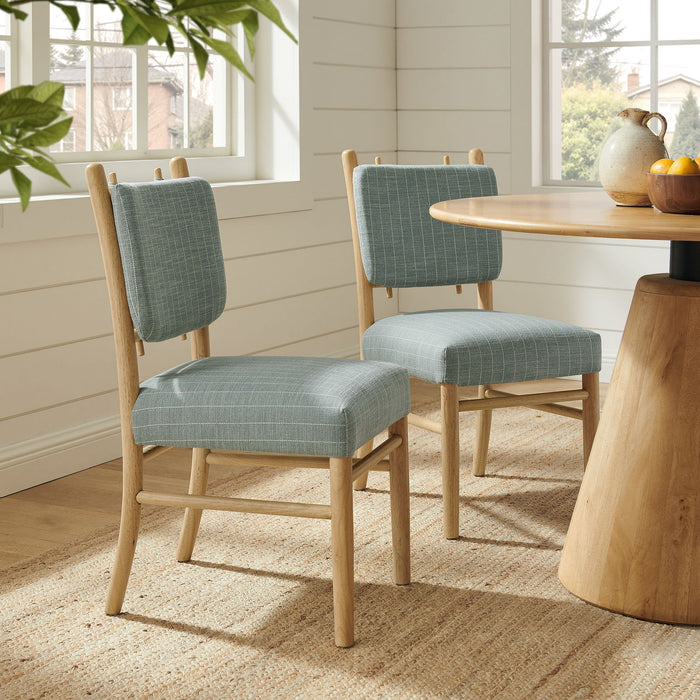 Modway Mauden Striped Dining Side Chairs Set of 2 in Spa Blue Stripe - lifestyle view 16