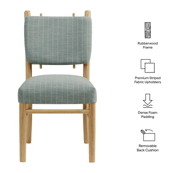 Modway Mauden Striped Dining Side Chairs Set of 2 in Spa Blue Stripe - dimensions and specifications