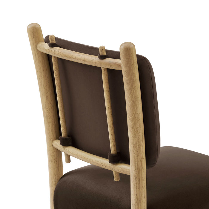 Modway Mauden Performance Velvet Dining Side Chairs Set of 2 in Chocolate Brown - lifestyle view 11