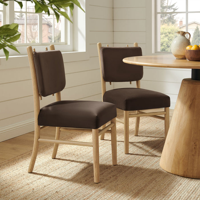 Modway Mauden Performance Velvet Dining Side Chairs Set of 2 in Chocolate Brown - lifestyle view 15