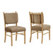 Modway Mauden Performance Velvet Dining Side Chairs Set of 2 in Taupe - front view