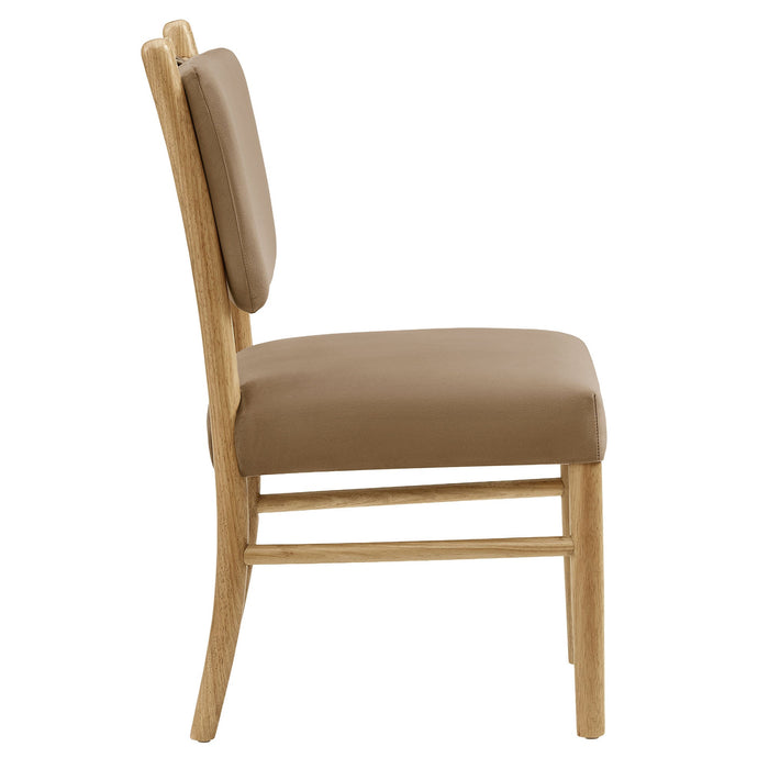 Modway Mauden Performance Velvet Dining Side Chairs Set of 2 in Taupe - side view