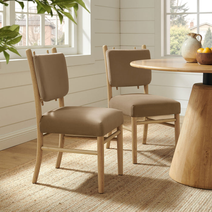 Modway Mauden Performance Velvet Dining Side Chairs Set of 2 in Taupe - lifestyle view 16