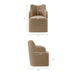 Modway Cordelle Linen Blend Swivel Dining Chair in Almond - dimensions and specifications 25