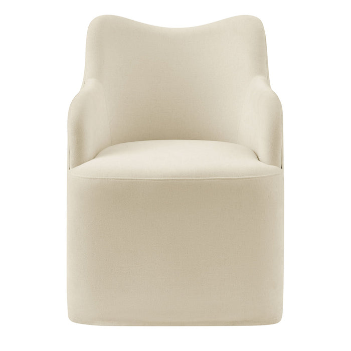 Modway Cordelle Linen Blend Swivel Dining Chair in Linen - detail view
