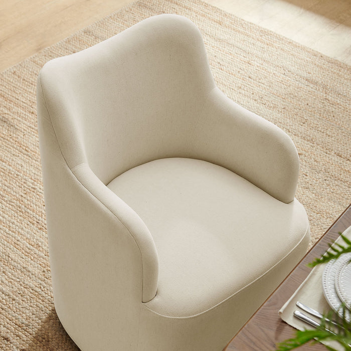 Modway Cordelle Linen Blend Swivel Dining Chair in Linen - lifestyle view 16