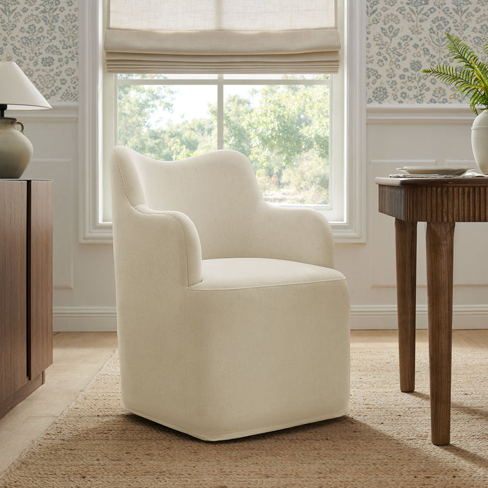 Modway Cordelle Linen Blend Swivel Dining Chair in Linen - lifestyle view 19