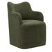 Modway Cordelle Linen Blend Swivel Dining Chair in Sage - front view