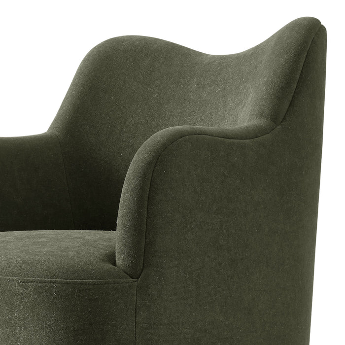 Modway Cordelle Linen Blend Swivel Dining Chair in Sage - lifestyle view